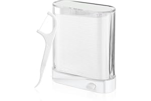 Amabro Dental Floss Dispenser, 88Pcs Floss Pick Holder Automatic Floss Pick Boxes Reusable Flosser Organiser Case Clean Flossers Toothpicks Replacement Teeth Cleaning