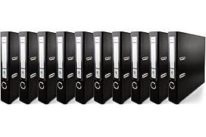 Netuno 10 raccoglitori cartone ecologico riciclato nero a 2 anelli A4 dorso 5 cm raccoglitori per ufficio scuola archivio faldoni portadocumenti