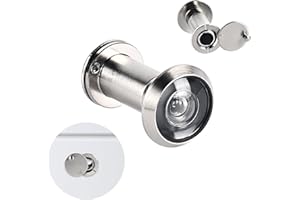 FUNNYTEK Door Viewer, Solid Brass 220 Degree Peephole, Wide Angle Door Spy Hole, Security Spy Hole for Front Door, Peep Holes for 35-60mm Thick Doors Peephole, Peep Hole, Door Spyhole for Safety,Satin Nickel