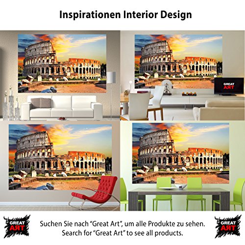 Fototapete Kolosseum in Rom Wand-dekoration – Wandbild Italien Poster-Motiv by GREAT ART (210 x 140 cm) - 4