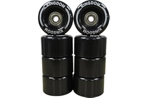 Kingdom GB Set of 8 Roller Skate Wheels 54mm x 32mm 80A PU - With ABEC-7 Bearings & Metal Spacers | Smooth Replacement Wheels for Standard Skates
