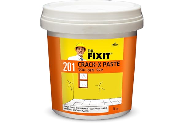 DR. FIXIT 201 Crack X Paste-1Kg, Ready to use crack filler for internal & external surface cracks on roofs,wall, Flexible Putty with excellent Bonding
