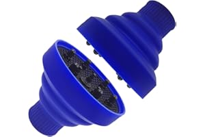 JOIYHY Diffusore in Silicone Universale, Diffusore Capelli Ricci, Diffusore Portatile Capelli Ricci, Adattabile a Asciugacapelli con DIAMETRO 4-5cm, Pieghevole e riutilizzabile (Blu)