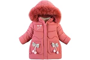Amur Leopard Kinder Winterjacke Mädchen Wintermantel mit Kapuze Warm Winter Jacke Steppjacke Kinderjacke