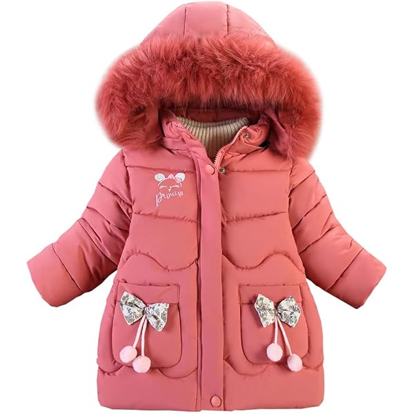 Veste Polaire Garçon Fille Hiver - Parka Mi-Longue Chaude - Capuche Et Manches Élastiques - Taille 2 à 10 Ans