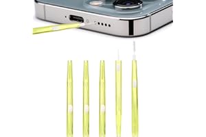Fukaisu 5 Pzs Cepillos de Limpieza para Teléfono, Minicepillo Doble Cara con Cerdas y Gancho Limpiador Antiobstrucción del Puerto de Carga para la Mayoría Los Teléfonos Móviles (Amarillo)