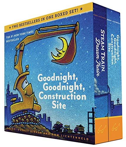 Goodnight, Goodnight, Construction Site and Steam Train, Dream Train Board Books Boxed Set (Board Books for Babies, Preschool Books, Picture Books for