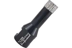 NBB Scie cloche diamant brasé sous vide avec M14, pour le forage à sec ou humide de manière professionnelle sur porcelaine dure, céramique, carrelage, granit, pour meuleuse d'angle (Dia.14mm)