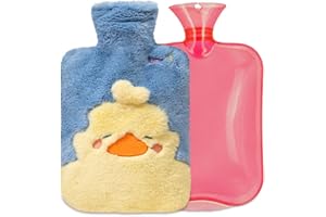 ShengOu Termofor z poszewką, duży termofor 1,8 litra, termofor dla dzieci, termofor dla dzieci, miękki puch, gumowa termofor, wysokiej jakości