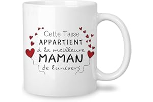 Yufansd Tasse Mug - Le Meilleure Maman de L'univers - Cadeaux pour Maman Mère Idée Originale Cadeaux d'anniversaire Fête des Mères Noël Femme Souvenir Céramique 350 ml (Maman)