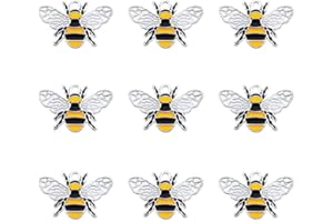 Julie Wang 16pcs Enamel Alloy Honey Bee Charms for Bracelets Earrings Necklaces Pendants Keyrings Keychains Jewellery Making Accessories 26x17mm