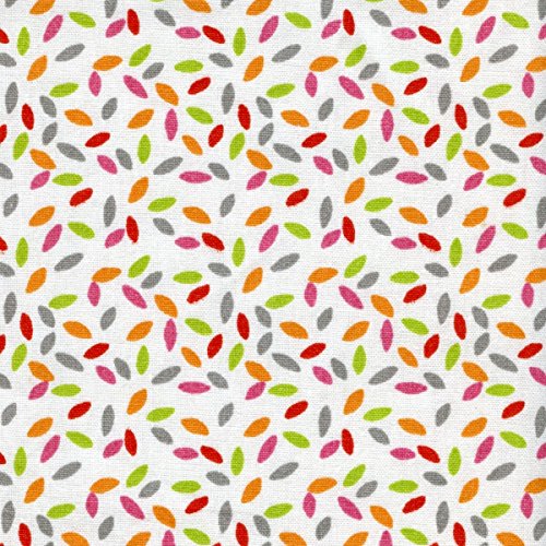 Baumwollstoff | Konfetti - rosa, rot, Anis grün und grau | 100% Baumwolle | Stoffbreite: 155 cm (1 meter)