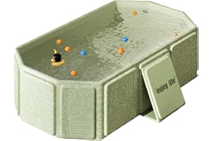 VAIZIYA Faltbare Badewanne für Kinder, Tragbare Badewanne, Große Kleinkindbadewanne, Tragbares Duschbecken, Badewanne Kinder für 0-8 Jahre, Integrierte Badewanne mit Ablassschraube (Grün)