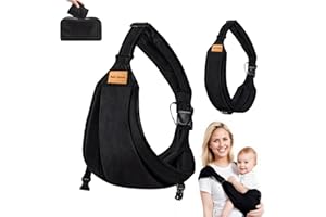 GICCTYBLE Laterale Fascia Neonato, Fascia Porta Bebe Regolabile, Traspirante Portatile Ergonomico Marsupio Neonato, Baby Carrier per 0-36 Mesi, Capacità di Carico Massima di 20 Kg (Versione in tessuto)