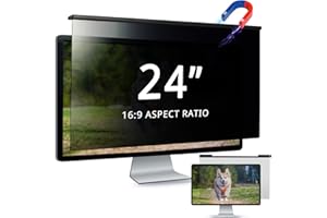 EliWhale Removable Hanging Computer Privacy Screen Filter, 24 Inch 16:9 HD Anti-blue light & Anti-glare Widescreen Monitor Screen Privacy Screen Protector, Width x Height is 21.5"x 13"(547mm x 331mm)