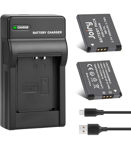 Pickle Power 2 Batterie NB-4L + Caricabatterie Doppio Con Display LED Per Canon IXUS, ELPH, PowerShot, SD Series