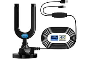 Diswoe TV Aerial, Indoor TV Aerial for Smart TV with Signal Booster High Gain Freeview Outdoor Antenna for 4K 1080P HDTV & VHF UHF DAB Radio with 26Ft Coax Cable