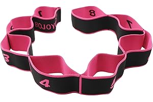 CSDPC Yoga Stretching Strap with 8 Loops Elastic Resistance Bands Women Pilates Band Yoga Straps Stretch Bands for Exercise Kids Adult Assist Exercise Band for Leg Training Latin Dance Gymnastics Fitness