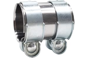 Bande Tuyau Silencieux D'échappement,Tianher Raccord Tuyau D'échappement Raccordement en Acier Inoxydable Raccord Coupleur Connecteur avec Boulons 2,5 Pouces (2,5 pouces)