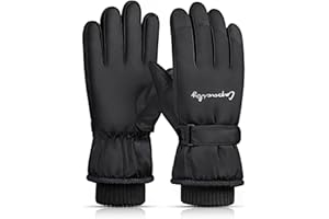Bototack Winter Women Ski Gloves, Waterproof Touch Screen Thermal Gloves with Fleece, Windproof Snowboard Gloves for Skiing Hiking and Cycling
