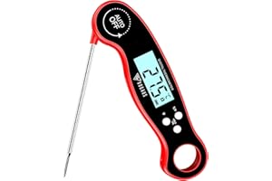 DOQAUS Meat Thermometers, Instant Read Food Thermometer, Digital Cooking Thermometer with Backlight, Fodable Long Probe, Auto On/Off, Temperature Food Probe for Kitchen, Milk, Candy, Water