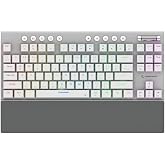 Rampage BERU Beyaz 2.4G + BT Wireless RGB RED SWITCH Mekanik Gaming Oyuncu Klavye Slim Low Profile TKL