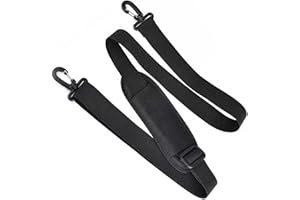 MEZOKUCEL Cinghia Tracolla,Tracolla per Borsa,Tracolla Chitarra,Tracolla,Universale Sostituzione Cinghia di Spalla Imbottita Morbida e Staccabile Regolabile Cintura Con Ganci Girevoli in Metallo-Nero