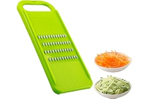 BRILEZE Plastic Grater for Carrot Vegetable Onion Cabbage Potato Cucumber Grater Mandoline Slicer Kitchen Food Shredder Salad Slicer Chip Cutter Chopper Handheld with Stainless Steel Blades Sallow Green