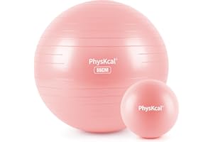 PhysKcal Pallina da Ginnastica 55-85 cm e 23 cm Set di Palline da Pilates, Anti-Scoppio, Antiscivolo, Pallina per Equilibrio, Fitball Gravidanza - Migliora Stabilità, Equilibrio e Postura