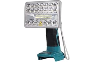 JANRI 18W Cordless LED Work Light Compatible with Makita LXT 14.4-18v BL1440 BL1860 BL1415 BL1435 Replace DML801 DML802 DML815 DML808 DML812,with 5V 2.1A USB & 110 Degree Pivoting Zinc Alloy Head