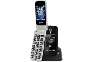 FEGA Teléfono Móvil para Mayores 4G con Tapa, Teclas Grandes, Pantalla Dual 2.4"+1.8", Botón SOS, Base de Carga, Batería 1300mAh, Volumen Alto, USB-C, Doble SIM, Marcación Rápida, Flip Senior LTE