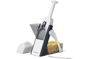 VEGGURU Cortafiambres Mandolina, Corta Verduras Ajustable, Corta Cebollas, Corta Patatas, Corta Tomates, Corta Frutas Multifuncional Kithcen (dark blue)