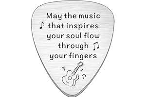 JMIMO Guitar Pick Gifts for Guitarist Musicians Music Lovers Music Teacher Gift Music Student Graduation Gift Christmas Birthday Gifts May The Music That Inspires Your Soul