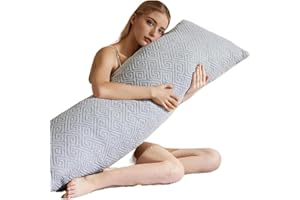 KOOLEAN Memory Foam Seitenschläferkissen, Schwangerschaftskissen, Stillkissen mit Bezug, Lagerungskissen, Kissen für Frauen und Seitenschläfer (Gray)