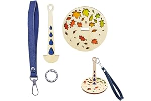 SURALIN Portafilo è Facile da Trasportare, Porta Gomitolo Portafilo da Polso con Cinturino da Polso e Previene l'aggrovigliamento del Filo, Regalo per Gli Amanti del Lavoro a Maglia (Foglie)