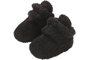 TMEOG Krabbelschuhe Baby Winterschuh Outdoor Fleece Boots Rutschfest Warme Booties Stiefel Gefütterte Neugeborene Walk Schuhe für Mädchen Jungen 0-18 Monate