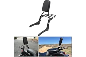[Ship From USA] Motaux Passenger Backrest Sissy Bar with Luggage Rack for Kawasaki Vulcan 900 VN900 1996-2022, Black