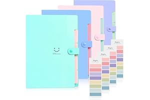 SKYDUE 4 Pack Folders, Paperwork Organiser, Concertina File Expanding with 32 Labels,A4 Document Wallets, Filing Folder, File Storage for Paperwork, Documents, Bills, Invoices