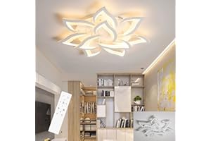 TETIPA Plafoniera LED Soffitto Dimmerabile, 80-160W Lampada con Telecomando APP, Lampadario, Moderna per Camera da Letto, Studio, Soggiorno, 3000-6500K