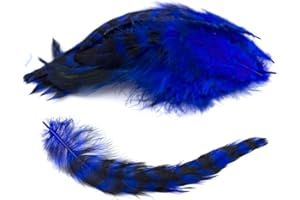 ‎CREATIVERY 10 Hahnenfedern Chinchilla 15-20cm (blau 352 / königsblau/royalblau) // Vogelfedern Schmuckfedern Bastelfedern Maskenfedern Deko Federn Hahn