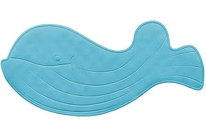 Qulable Bath Mat Kid Bath Mats Non Slip Kids Shower Mat,Rubber Material, Durable, Machine Washable,Whale Pattern (Blue),75cm/29.5in * 35cm/13.5 in