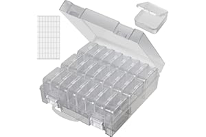 JIZIYRUO Aufbewahrungsbox Klein, 24 Teilige Kunststoff Perlen Aufbewahrungsbox, Rechteckige Aufbewahrungsboxen mit Klappdeckel für Perlen Samen Schmuck Bastelarbeiten kleine Gegenstände (1 Stück)