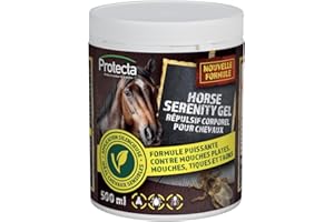 Protecta® Gel Répulsif Mouches, Taons, Moustiques, Tiques pour Chevaux 500 ml - Formule Puissante aux Extraits de Plantes - Application sur le Cheval pour la Protection des Yeux, des Oreilles (500 ml)