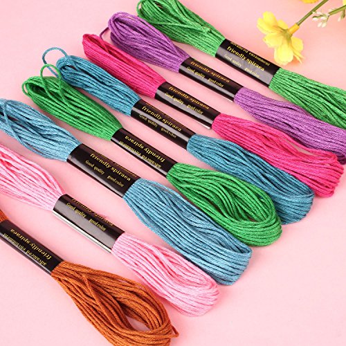 SOLEDI Stickgarn Embroidery Floss multifarben weicher Baumwolle perfekt für Friendship Bracelets Freundschaftsbänder Kit Stickerei Basteln Leisure Arts Kreuzstich Embroidery Threads Nähgarne Häkeln 8m (zufällige Farbe) (150 Farben) - 5