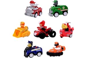 FYDZBSL Dog Patrol Juego de Vehículos, 7PCS Dog Patrol Coches de Juguetes Mini Coche Patrulla Canina Coche con Tracción Hacia Atrás Vehículo con Figura Coleccionable Regalo de Festival Ideal para Niños