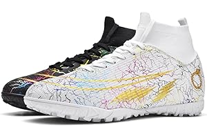 GOGOUP Chaussures de Football Homme High Top Spike Professionnel Crampons Adolescents Athlétisme Entrainement compétition Chaussures de Sport en Plein Air