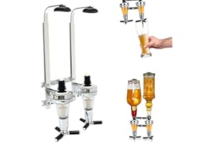 UENNM Flaschenhalter Wandmontage, Doppelkopf Dispenser Flaschenhalter für 2 Flaschen, Spender Spirituosen Getränkeportionierer Aluminium Getränkehalter Rack für Cocktail Bar Party Barkeeper Liebhaber