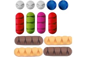 Dancepandas Kabelclips Kabelhalter 33PCS Kabelclip Schreibtisch Kabelhalter Selbstklebend Weiß Schwarz USB Kabelhalter Schreibtisch für Kabel, Netzkabel und Kordel Management System(Zufällige Farbe)