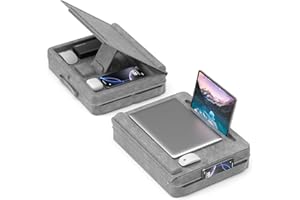 KDD Coussin Ordinateur Portable, Support PC Portable Lit avec Rangement, Support Laptop Réglable avec Bande Antidérapante & Emplacement pour Tablette Maison Bureau Dortoir