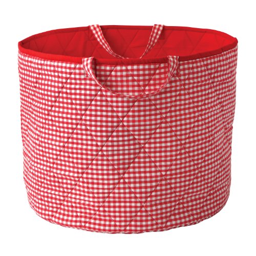 Preisvergleich Produktbild kiddiewinkles rot gingham Aufbewahrungskorb groß, Gingham-Aufbewahrungskorb, groß rund Aufbewahrungskorb – behindern. Ideal für Spielzeug Aufbewahrung, Kids Schlafzimmer und Baby – Kinderzimmer.
